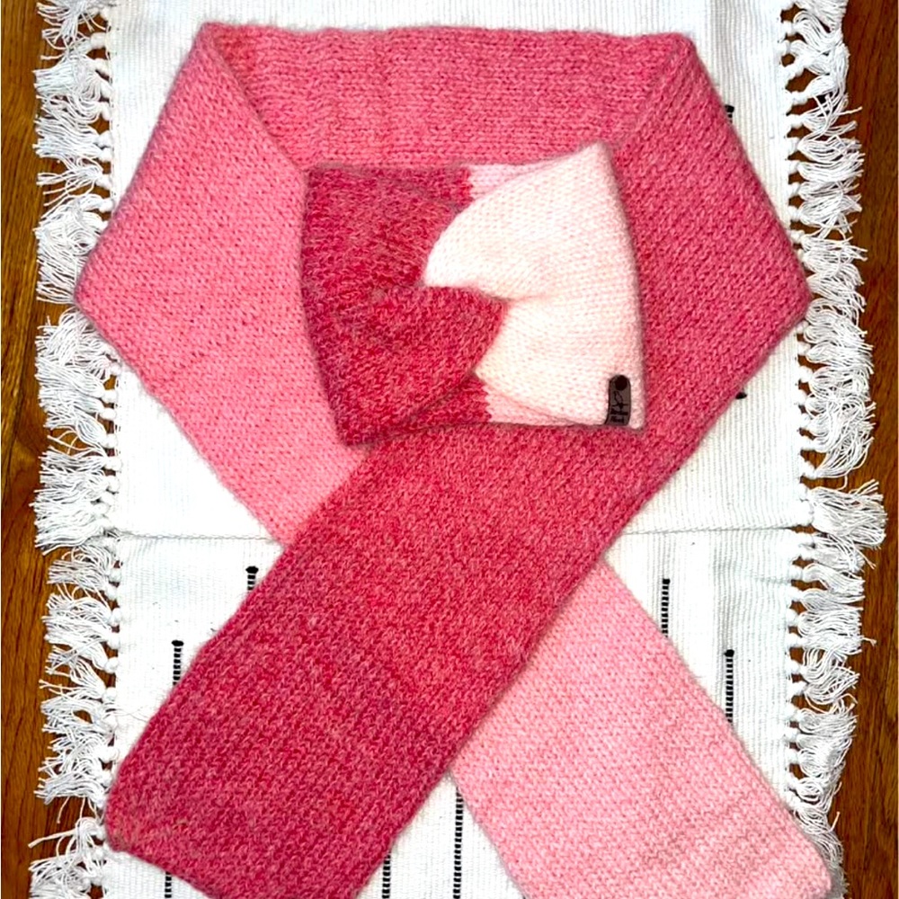 Handmade plush knitted scarf and headband sets